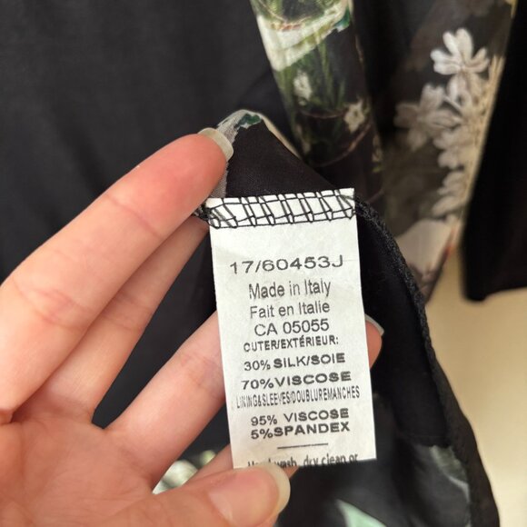 M Made in Italy Silk Floral Sheer Longline Open Front Lightweight Cardigan - Picture 8 of 13